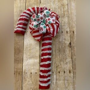 Peppermint Candy Cane figure Wreath. Handmade